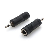 Femelle 6.35mm Mâle 3.5mm 1-3 Broches TRS Argent Noir Plaqué ABS Guitare Jack Plug Cuivre XL Stéréo Connecteur pour Mono Audio Dual
