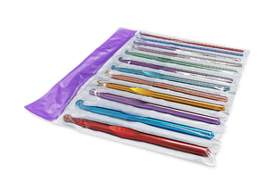 Charmkey 12 pièces/ensemble <span class=keywords><strong>crochet</strong></span> en aluminium coloré ensemble avec paquet de sac en PVC - Product Image 5
