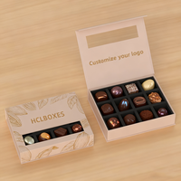 Boîtes en carton recyclables de taille personnalisée pour l'emballage de biscuits de chocolats stratification mate personnalisable 8-9 pièces coffrets cadeaux truffe