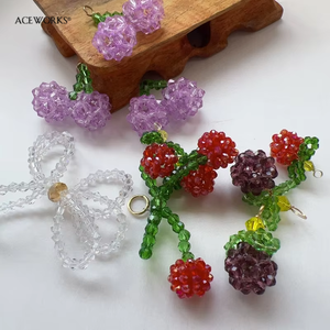 จี้ผลไม้ประดับลูกปัด |   จี้คริสตัลรูปองุ่น เชอร์รี่ พริก ทำมือ DIY สำหรับเครื่องประดับ, เครื่องประดับผม และตกแต่งเสื้อผ้า - Product Image 2