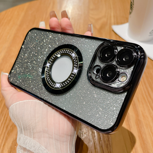 Custodia per telefono in Silicone magnetico con Design diamantato di lusso per <span class=keywords><strong>iPhone</strong></span> <span class=keywords><strong>14</strong></span> 15 Pro Max Cover protettiva per <span class=keywords><strong>fotocamera</strong></span> elettrolitica da ragazza - Product Image 6