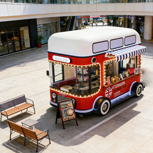 Customized Sandwich <b>BBQ</b> Fast Food Truck Fully Kitchen Equipped Mobile Pizza Vending Food Cart - Product Image 1