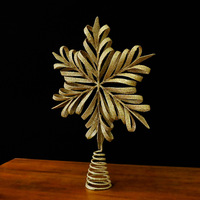 Schmiedeeiserner Hohlglitzer-Schneeflocken-Christbaumspitzen-Anhänger im Modedesign