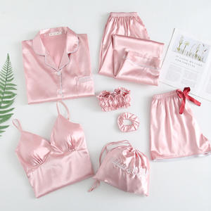 Set di Pigiami in Seta a 7 Pezzi con Maniche Lunghe Personalizzati per Donne, Produttore di Pigiami - Product Image 1