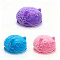Bola Fidget Kucing Berduri, Mainan Squishy Hewan Lucu Lembut untuk Menghilangkan Stres dan Dekompresi