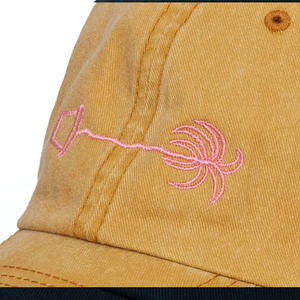 Casquette de baseball rétro jaune de haute qualité à 5 panneaux avec logo brodé personnalisé, 100 % coton - Product Image 6