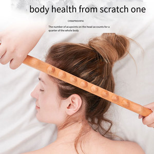 Venta al por mayor Spot Goods Eight Bead Ten Bead Carbonized Adelgazamiento Rolling Stick Relajación muscular Terapia de madera Masajeador corporal - Product Image 5