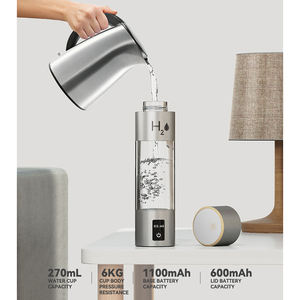 Новые поступления OEM ODM 270 мл 2000ppb 4000ppb низкочастотная активационная водородная бутылка для воды, богатая водородом - Product Image 4