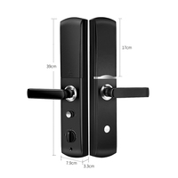 Tuay Poignée d'empreintes digitales Casier avec chargement USB Noir 6068 loquet à mortaise poignée de verrouillage des portes avec wifi et clés