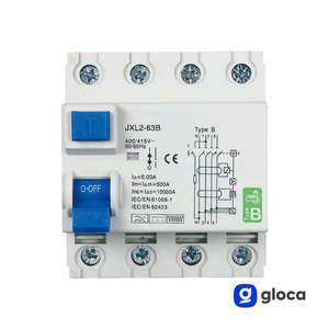 Interrupteur différentiel Gloca 4P 30mA Type B 6kA 380V AC DC 25A - Product Image 4