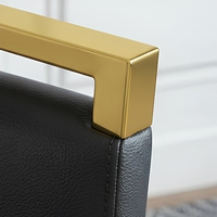 Chaise de salle à manger moderne avec assise et dossier rembourrés, structure en métal, chaise d'appoint pour restaurant, salle à manger, hôtel