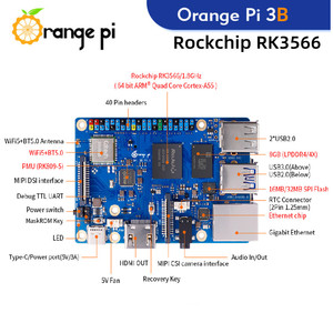 Cam Pi 3B 2GB 4GB 8GB RAM Rockchip rk3566 Mini PC Quad-core 64-bit Wifi + BLE Gigabit máy tính bảng duy nhất cam Pi 3 mô hình B - Product Image 4