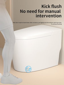 Nouvelle conception <span class=keywords><strong>de</strong></span> toilette intelligente à commande électronique automatique, chauffage céramique, allongée, blanche, à chasse d'eau au sol - Product Image 5