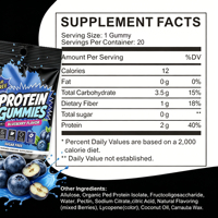 Gummies protéinés isolés de lactosérum à faible teneur en calories, sans sucre ajouté, riches en protéines (15G, 17G, 20G) pour la gestion du poids - Marque privée