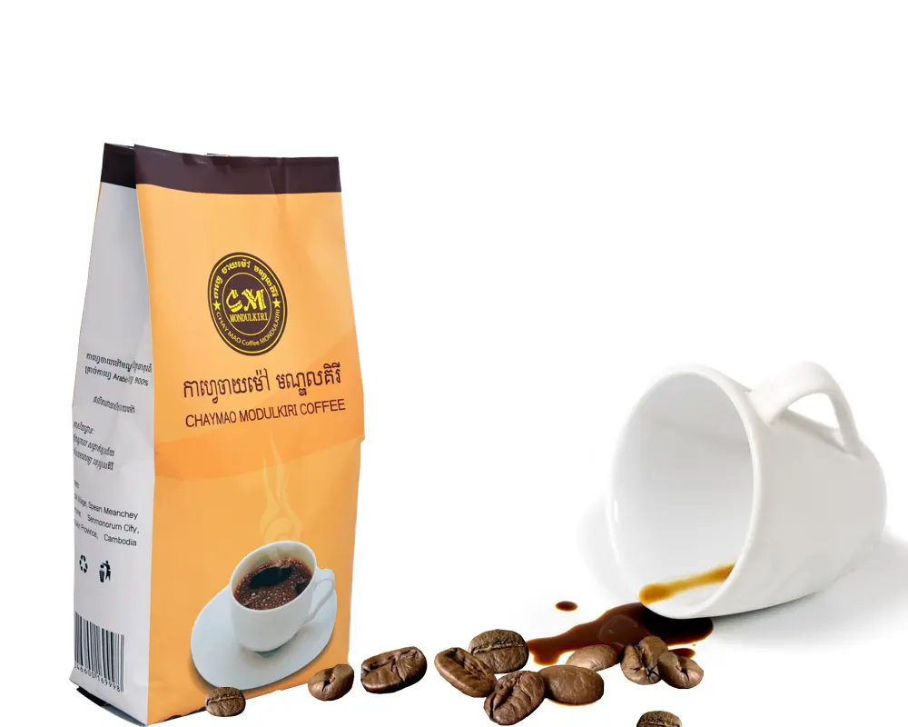 Commercio all'ingrosso vuoto Bolsa De Cafe 500g 250g valvola di stampa personalizzata polvere di fagioli sacchetti di caffè