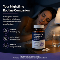Comprimés de magnésium, L-théanine et mélatonine pour le sommeil, 120 comprimés, complément alimentaire, soutien nocturne