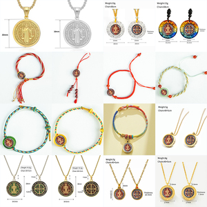 Giveluck St. Benedict crucifix Vòng đeo tay 304 thép không gỉ đồ trang sức Công Giáo bezel thiết lập Christian nguyện quà tặng cho nam giới - Product Image 3