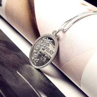 Bijoux religieux Madonna en argent sterling S925 ST. THERESE Pendentif catholique en argent 925 Charm pour homme et femme