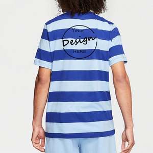 Moda de alta calidad Casual algodón raya Patchwork hombres Ropa Camisetas para logotipo personalizado rayas camisetas hombres - Product Image 6