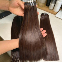Extensions de cheveux humains vierges vietnamiens de haute qualité, 14 pouces, lisses comme des baguettes, double trame, en nouvelles couleurs