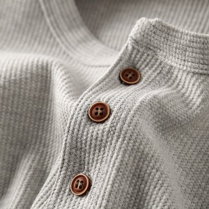 <span class=keywords><strong>T</strong></span>-<span class=keywords><strong>Shirt</strong></span> a Maniche Lunghe Personalizzata in Tessuto Waffle, Felpa con Cappuccio, Alta Qualità, Maglietta a Maniche Lunghe in Maglia Waffle per <span class=keywords><strong>Uomo</strong></span> - Product Image 2