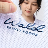 Étiquette de vêtement en silicone 3D surélevée lavable avec logo personnalisé, patch thermocollant en relief pour vêtements