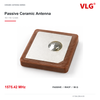 Antenne patch céramique GPS haute performance RHCP 1575.42MHz ≥0.5dBic, élément d'antenne passive pour système de navigation par satellite