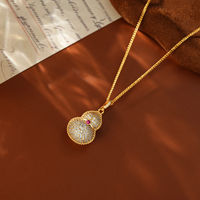 Collier pendentif gourde doré pour femme TANGPEI, en alliage et zircon, bijoux tendance