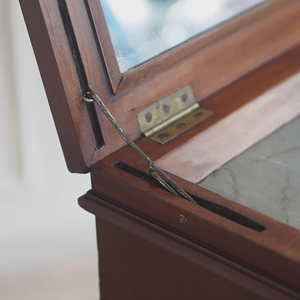 Mesa de Noche Redonda con Aspecto de Madera y Superficie con Aspecto de Piedra, un Cajón y Estante Abierto, Moderna, Color Marrón, Estilo Tambor Cilíndrico - Product Image 1