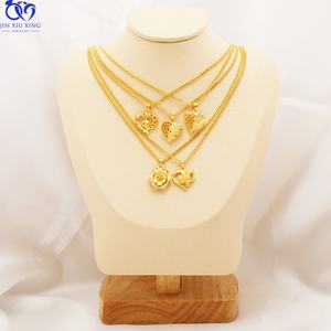 JXX JDZ High Quality Brass Jewelry Gold Plated Hollow <b>Heart</b> Pendant Charm <b>Frames</b> Neckerchief/Choker Necklace - Product Image 3