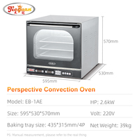 Gewerblicher 4-Fach-Konvektionsofen mit Dampf 2200W Elektrischer Backofen für Brot, Gebäck, Bäckereien & Fast-Food-Restaurants