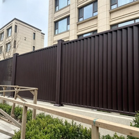 Clôture de jardin en aluminium à lattes verticales sur mesure, revêtement poudré noir, résistante aux intempéries, pour extérieur