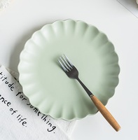Assiette de service en forme de fleur en fibre de bambou et mélamine écologique, bol à vaisselle lavable au lave-vaisselle 10.5 8.5 6.5 pouces