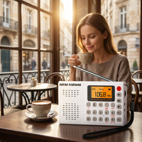 RETRO FORTUNE FM AM SW Tragbares Taschenradio MP3 Digitaler Rekorder Unterstützt TF-Karte Aufladbares Radio