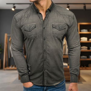 Camisa Casual Gótica de Manga Larga para Hombre, Tejida y Transpirable, Hecha en Turquía, de Alta Calidad, en Oferta, Barata, Nueva - Product Image 2