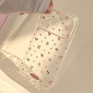 Coque pour iPhone 17 Pro Max, rouge du Nouvel An, avec motif floral, transparente avec trous fins, coque souple intégrale, antichoc - Product Image 2