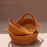 Panier cadeau de naissance, meilleur panier pour serviettes humides, petits paniers ovales de courses, grands paniers plats en rotin, plateaux, rangement pour lettres