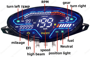Pièces détachées <span class=keywords><strong>Corven</strong></span> Energy 110, panneau d'affichage numérique, compteur de vitesse/tableau de bord pour moto, étanche, plastique ABS durable - Product Image 2