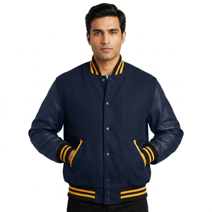 2025 Best Quality Custom Stand Collar Versity <b>Jacket</b> for <b>Men</b> Winter Casual Wear Bulk Bomber Plus Size <b>Jacket</b> - Product Image 1
