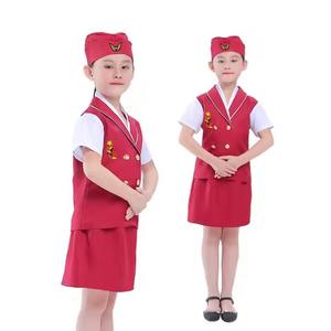 <span class=keywords><strong>Disfraz</strong></span> de <span class=keywords><strong>Azafata</strong></span> de Avión para Niñas en Vestidos de Poliéster, Cosplay - Product Image 3
