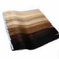 Ruban blond invisible en extension de cheveux 100 humains sans couture Kinky Straig Double Drawn brut indien brésilien