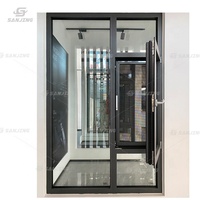 Ventanas de aluminio estándar australiano porte et fenetre ventana abatible de doble vitrage de aluminio con ventana de pantalla