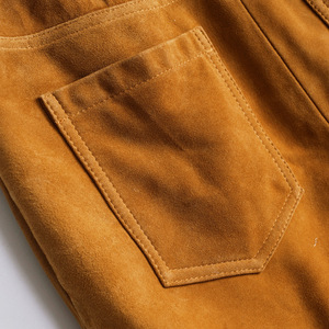 Nouvelle arrivée 9998-4 <span class=keywords><strong>Jupe</strong></span> marron enveloppante élégante avec poche <span class=keywords><strong>Jupe</strong></span> en daim à franges en <span class=keywords><strong>cuir</strong></span> pour femme avec pompon - Product Image 3