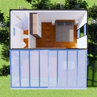 Kits de maisons conteneurs en acier préfabriquées à faible coût de transport, démontables, étanches, ignifuges, design ferme, toiture en pente