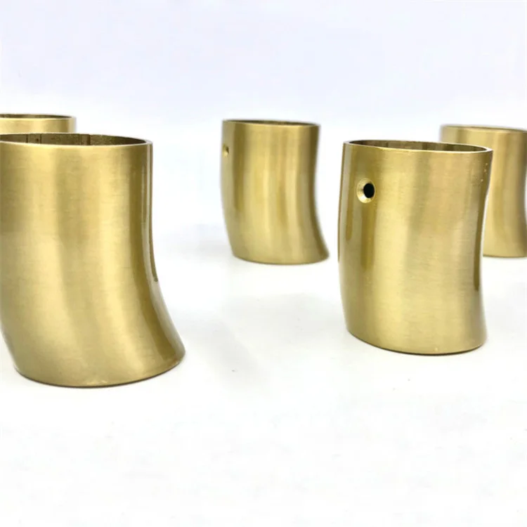 Curved brass ferrules new design decorative brass sleeve Chinese furniture chair armrest protection cover