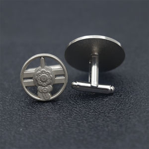 Fabricante personalizado gemelos aleación de zinc grabado gemelos corbata Clip hombres personalizado oro Metal Metalicos con logotipo propio para hombres - Product Image 3