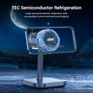 แท่นชาร์จไร้สายแม่เหล็กอเนกประสงค์ 3 in 1 สำหรับวางบนโต๊ะทำงาน  กำลังไฟ 25W ชาร์จเร็ว พร้อมพัดลม RGB TEC และไฟกลางคืน - Product Image 6