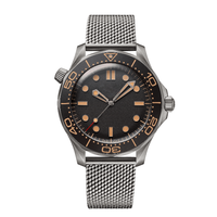Montres-bracelets pour hommes en acier inoxydable rond de 5 mm 20 mm avec mouvement à remontage manuel en titane et cristal saphir antireflet 2024