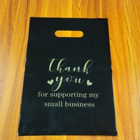 Sac de shopping en plastique personnalisé avec logo Boutique Cadeaux avec poignée découpée Recyclable Noir Blanc Sac de transport