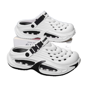 Sandal Pria Musim Panas untuk Luar Ruangan Anti-Selip Tertutup di Bagian Jari Kaki Model Pantai Clogs Fashion Desain Platform Sederhana Sandal Bersol Tebal Bahan Atas PU <span class=keywords><strong>EVA</strong></span> - Product Image 1